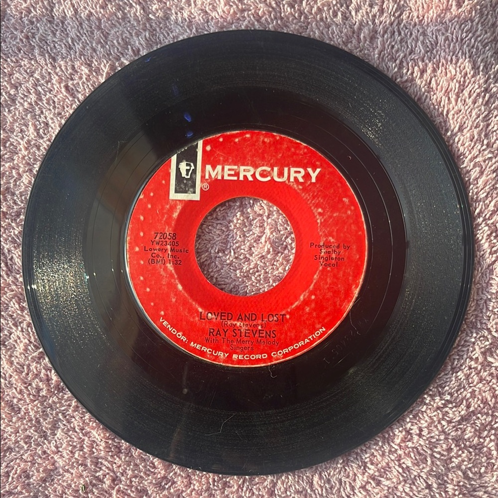 Mercury Vinyl Record Ray Stevens 45 rpm